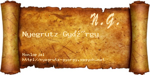 Nyegrutz György névjegykártya